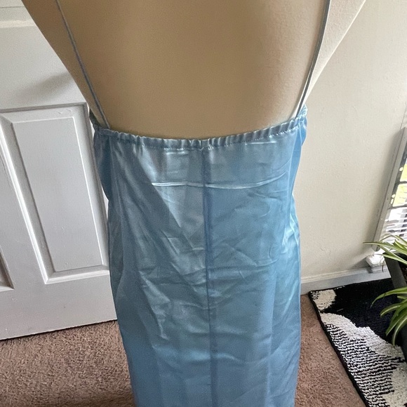 Vintage J C Penney Long Blue Nightgown with Matching Floral Lace Top Size 15/16 - Picture 8 of 10